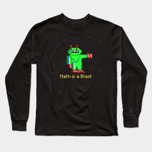 Math Is A Blast - Retro 8bit Videogame Long Sleeve T-Shirt